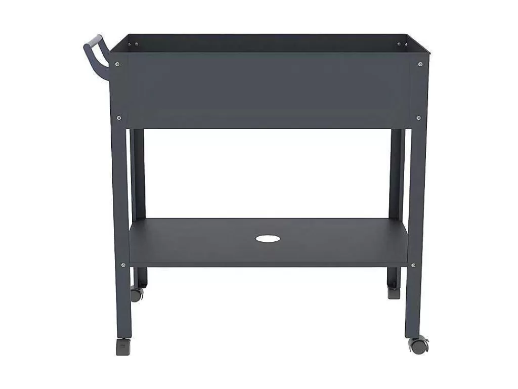 Floreira*Vente-unique Floreira Com Rodizios Em Aco Cinza De C90,5 X L43 X A83 Cm - Melisse