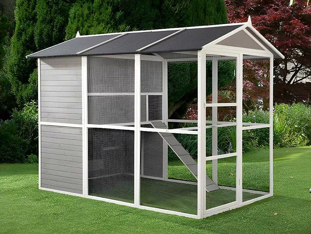 Acessórios Para Animais De Estimação*Vente-unique Galinheiro De Madeira Com Cercado, Para 10 Galinhas, C266 X L174 X A205 Cm Branco - Feras