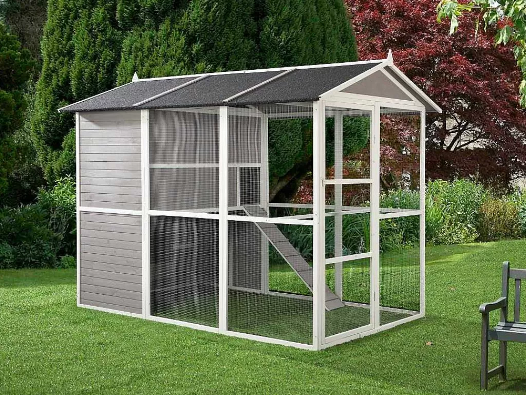 Acessórios Para Animais De Estimação*Vente-unique Galinheiro De Madeira Com Cercado, Para 10 Galinhas, C266 X L174 X A205 Cm Branco - Feras