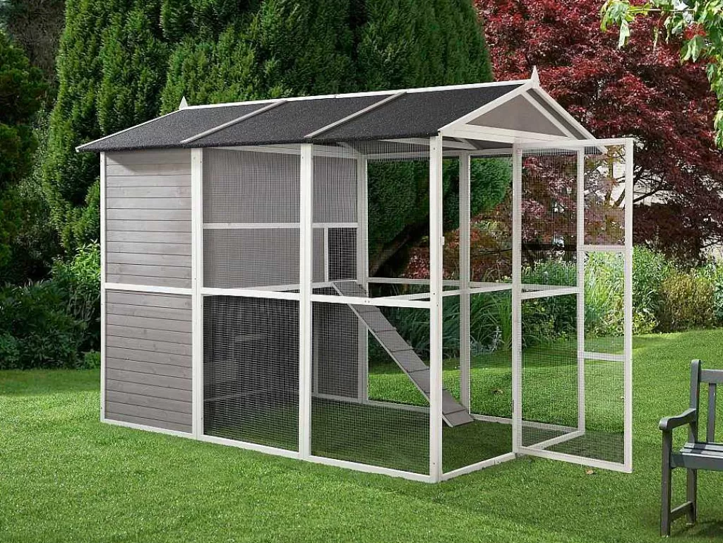 Acessórios Para Animais De Estimação*Vente-unique Galinheiro De Madeira Com Cercado, Para 10 Galinhas, C266 X L174 X A205 Cm Branco - Feras