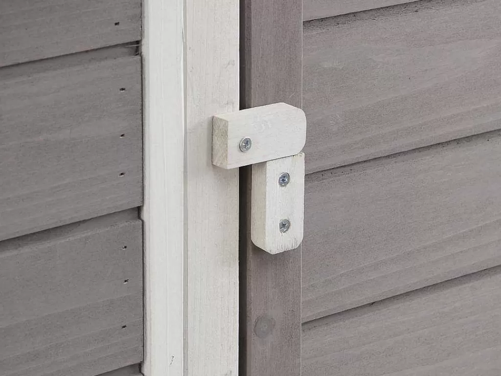 Acessórios Para Animais De Estimação*Vente-unique Galinheiro De Madeira Com Cercado, Para 4 Galinhas, C173 X L64 X A108 Cm Branco E Cinza - Levas