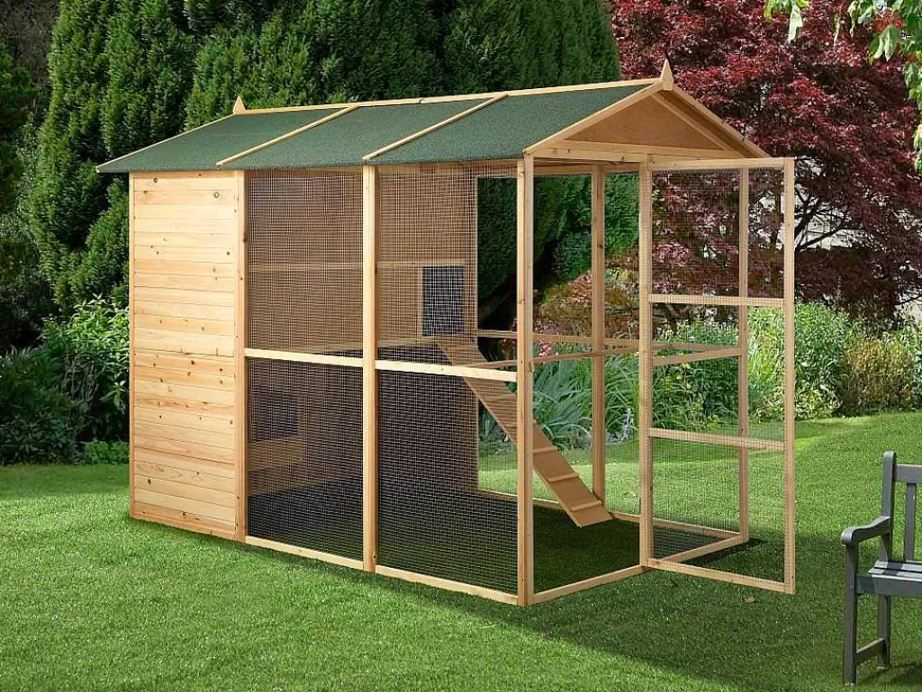 Acessórios Para Animais De Estimação*Vente-unique Galinheiro Em Madeira Com Cerca Para 10 Galinhas C. 266 X L. 174 X A. 205 Cm Natural - Feras