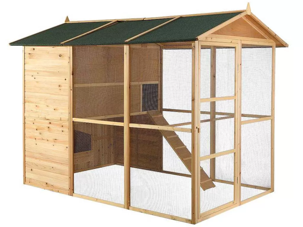Acessórios Para Animais De Estimação*Vente-unique Galinheiro Em Madeira Com Cerca Para 10 Galinhas C. 266 X L. 174 X A. 205 Cm Natural - Feras