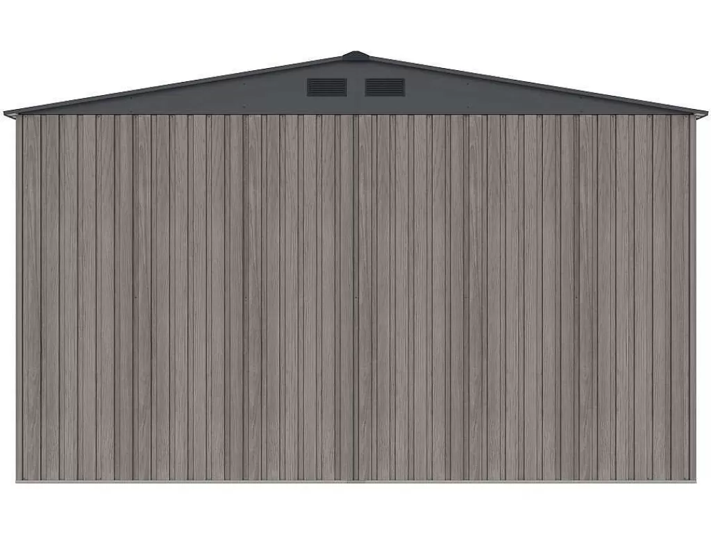 Garagem*EXPERTLAND Garagem Em Aco Galvanizado Efeito Madeira Cinzenta 15,1 M - Neron