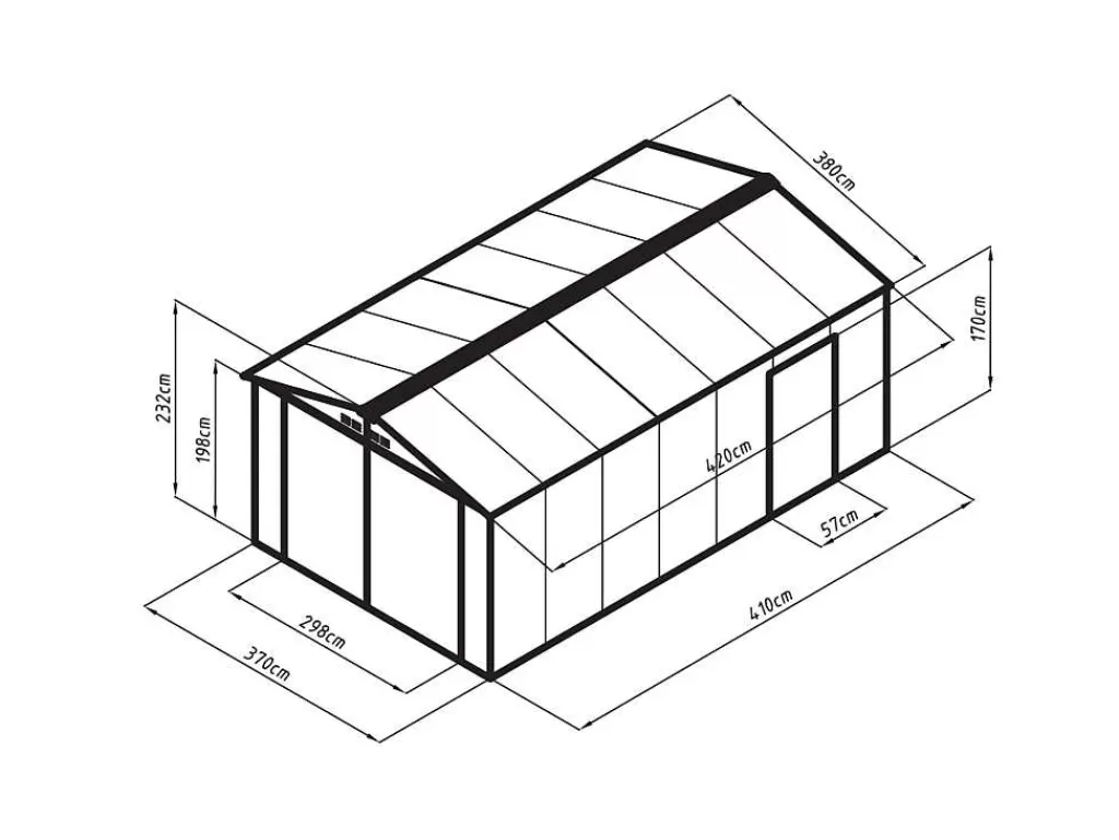 Garagem*EXPERTLAND Garagem Em Aco Galvanizado Efeito Madeira Cinzenta 15,1 M - Neron