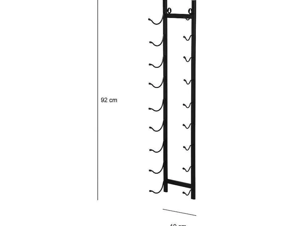 Acessórios De Arrumação*OZAIA Garrafeira De Parede, 9 Garrafas, L19 X A92 Cm Metal Preto - Routal