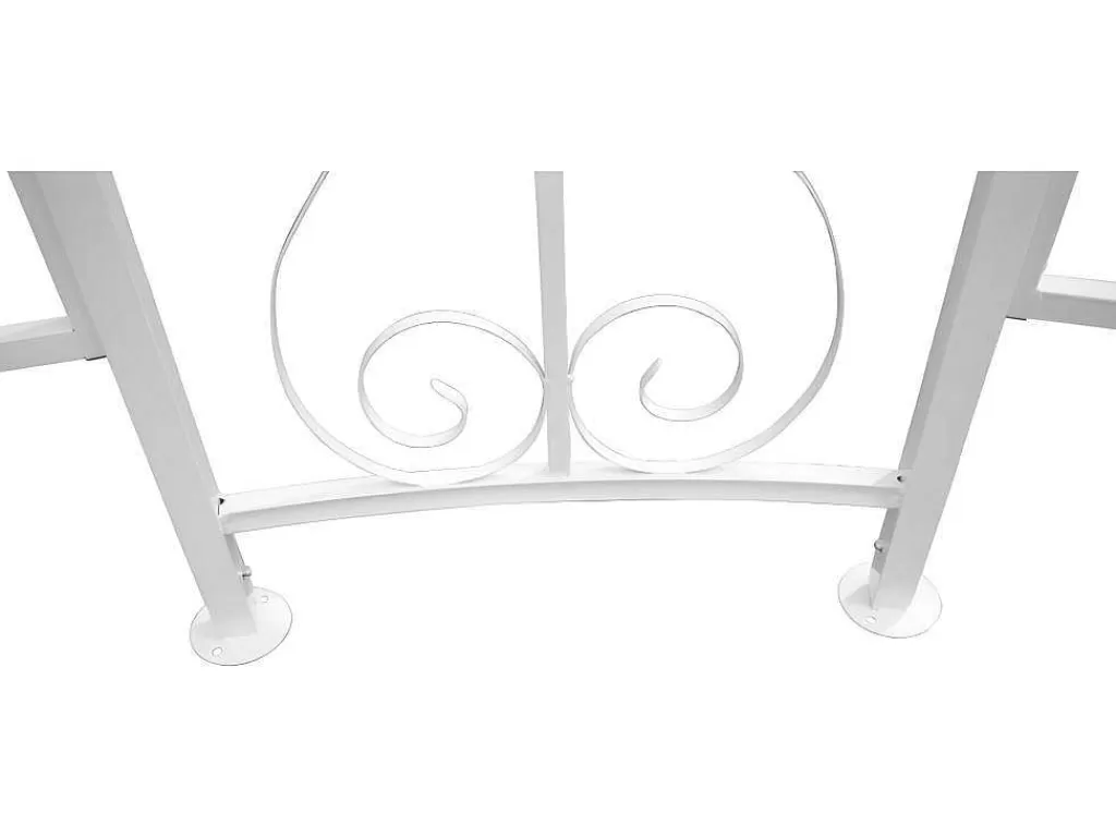 Pérgola, Coreto, Quiosque*EXPERTLAND Gazebo De Jardim Em Metal Estilo Ferro Forjado D300 X A290 Cm Branco - Tilcara