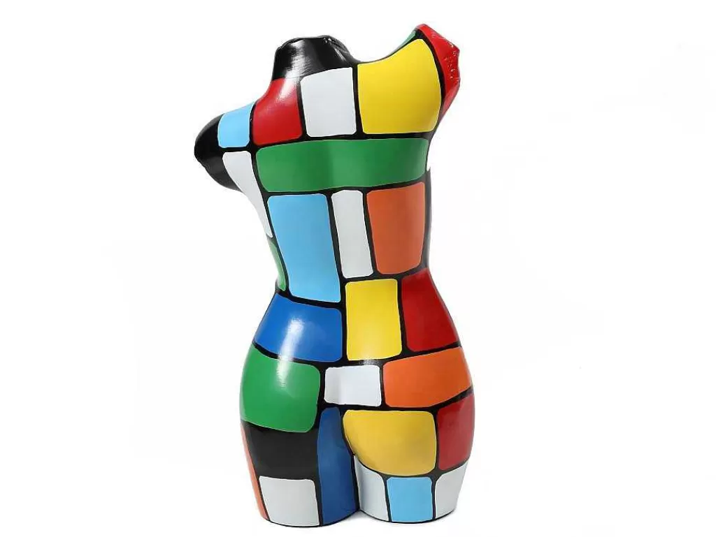 Estátua*OZAIA Grande Estátua Busto Em Resina C26 X L17 X A48 Cm Multicolor - Taviano