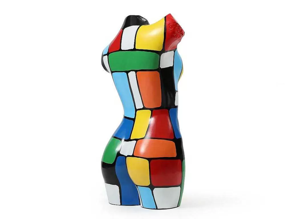 Estátua*OZAIA Grande Estátua Busto Em Resina C26 X L17 X A48 Cm Multicolor - Taviano