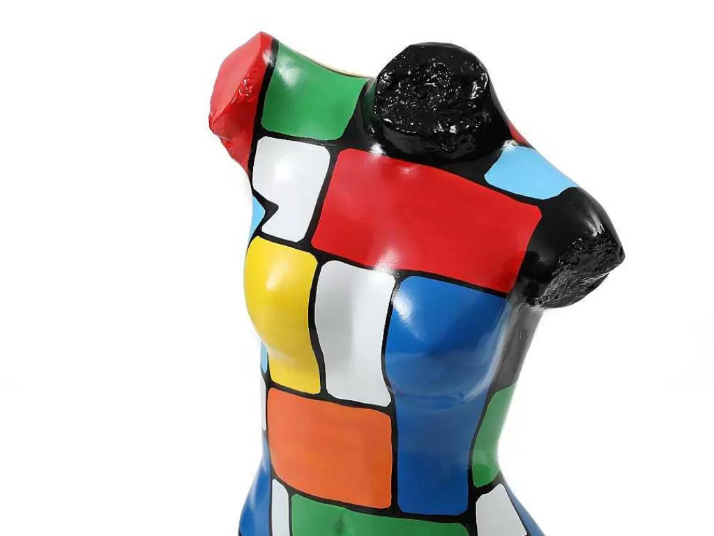Estátua*OZAIA Grande Estátua Busto Em Resina C26 X L17 X A48 Cm Multicolor - Taviano