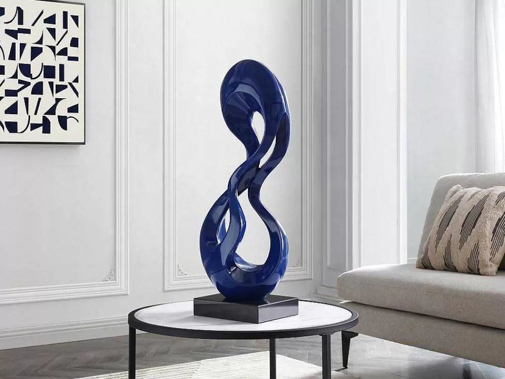 Estátua*OZAIA Grande Estátua Cecilia Em Resina Azul Noite - L.25 X A.79 Cm