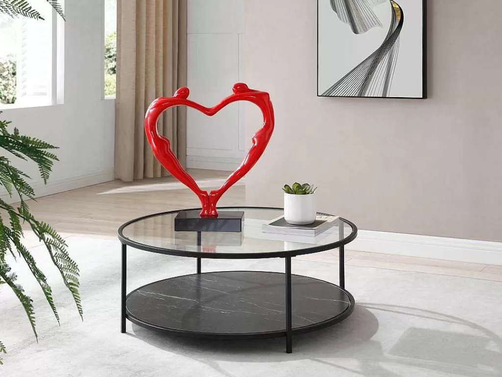 Estátua*OZAIA Grande Estátua Coracao Em Resina L49 X A55 Cm, Vermelho - Lovina