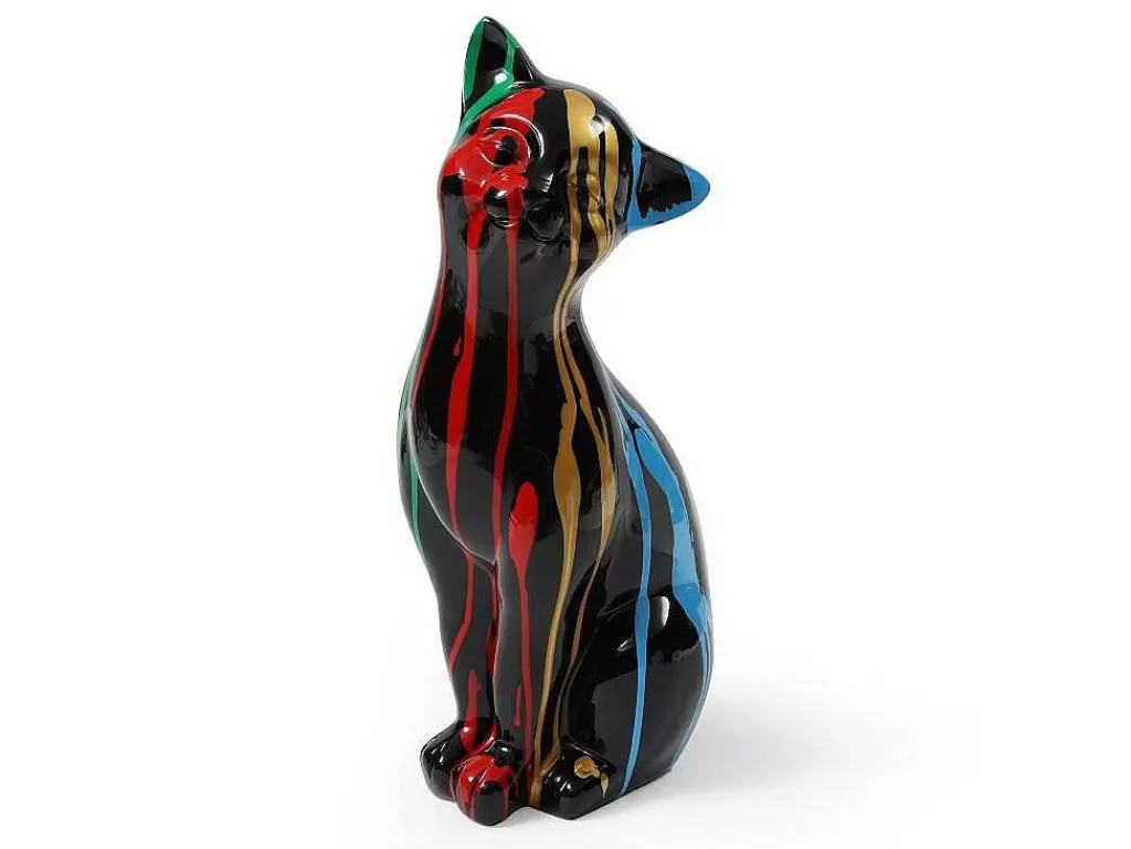 Estátua*OZAIA Grande Estátua De Gato Em Resina C24 X L13 X A53 Cm Multicolor - Miniria