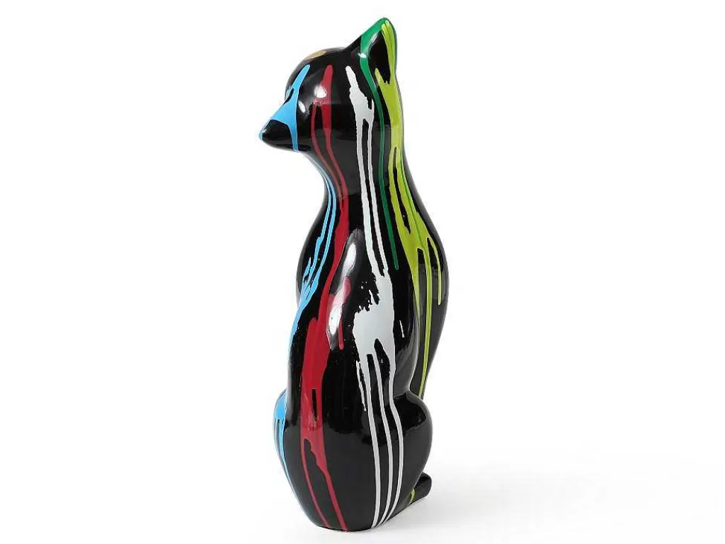 Estátua*OZAIA Grande Estátua De Gato Em Resina C24 X L13 X A53 Cm Multicolor - Miniria