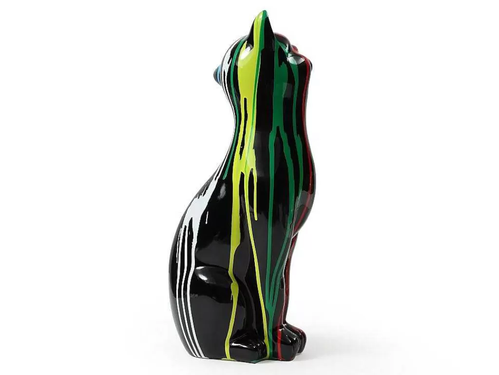 Estátua*OZAIA Grande Estátua De Gato Em Resina C24 X L13 X A53 Cm Multicolor - Miniria