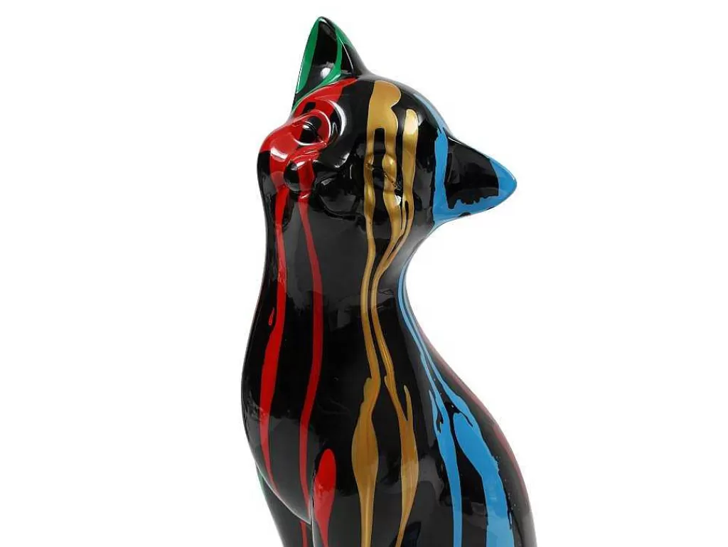 Estátua*OZAIA Grande Estátua De Gato Em Resina C24 X L13 X A53 Cm Multicolor - Miniria