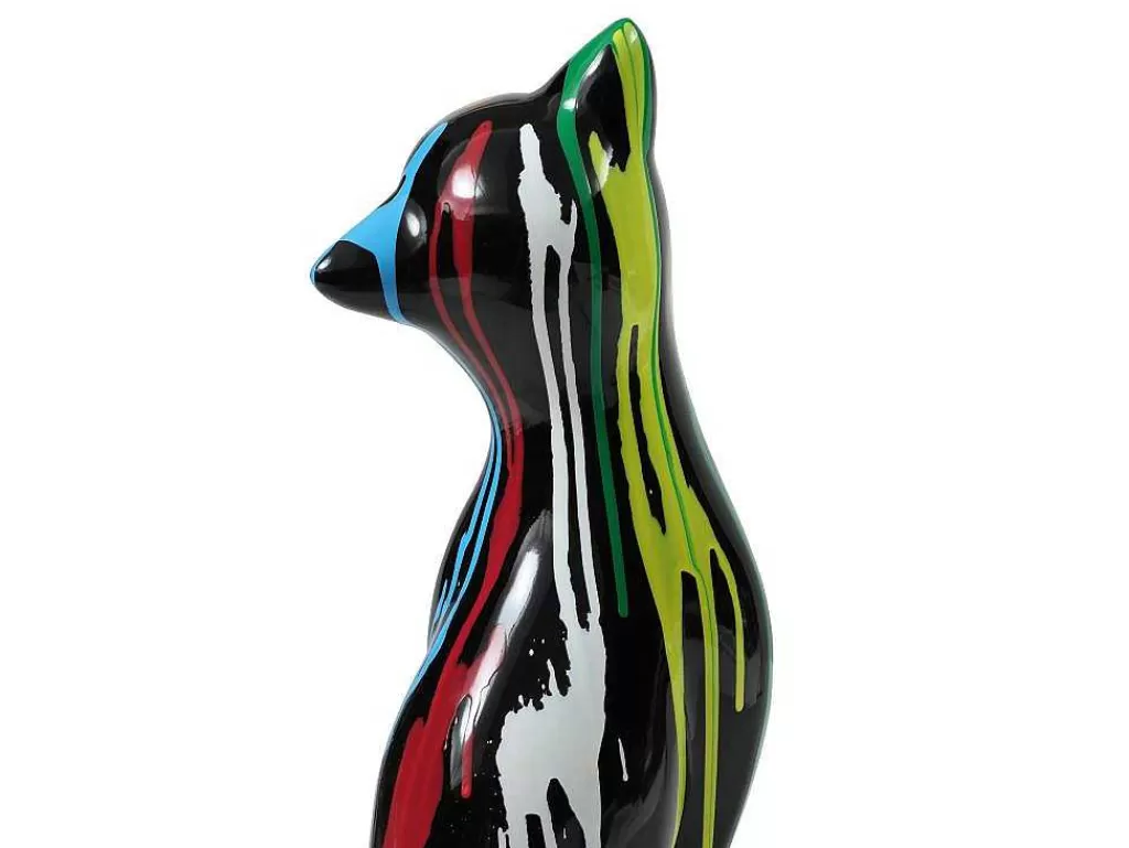Estátua*OZAIA Grande Estátua De Gato Em Resina C24 X L13 X A53 Cm Multicolor - Miniria