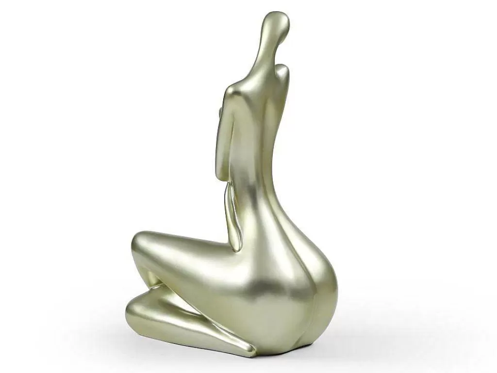 Estátua*OZAIA Grande Estátua De Mulher Em Resina C39 X L30 X A56 Cm Dourado - Lonisia