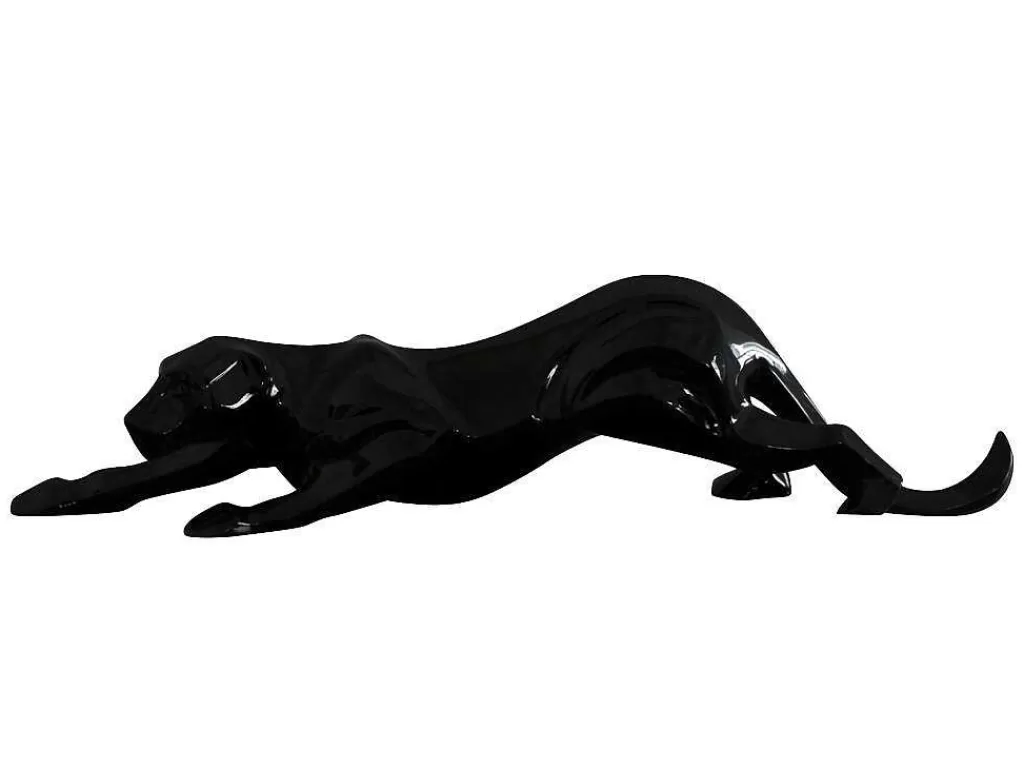 Estátua*OZAIA Grande Estátua Kampala Em Resina Preta - Comp.54 X Alt.13 Cm