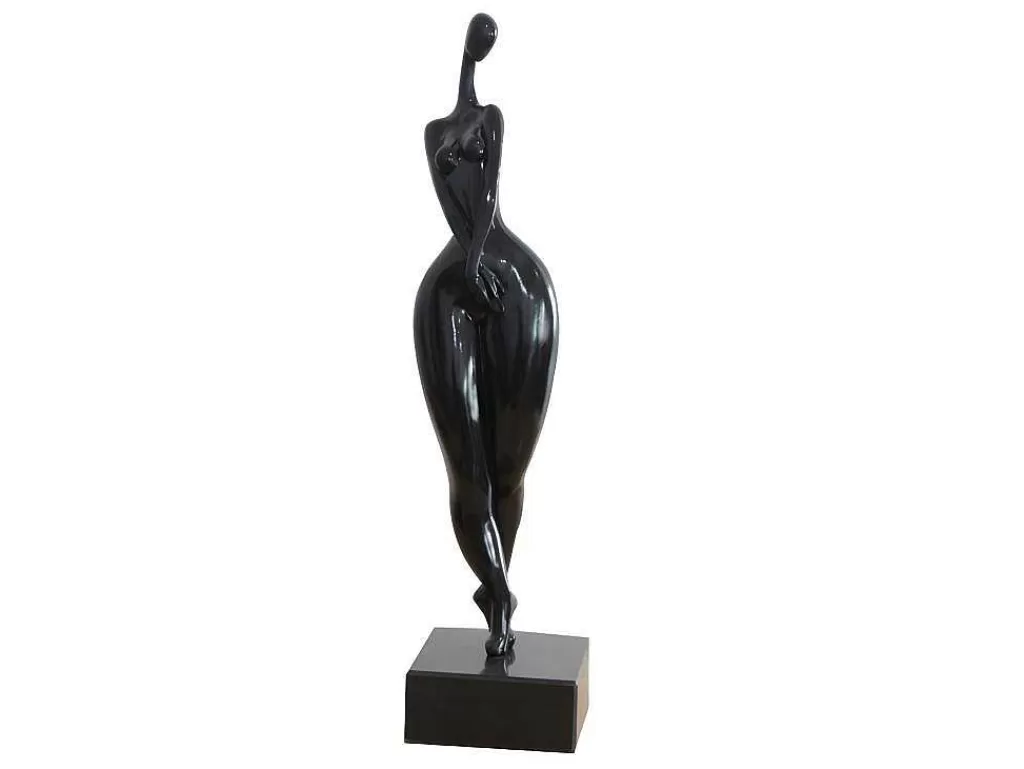 Estátua*OZAIA Grande Estátua Madison - Resina - C 12 X A 50 Cm - Preto