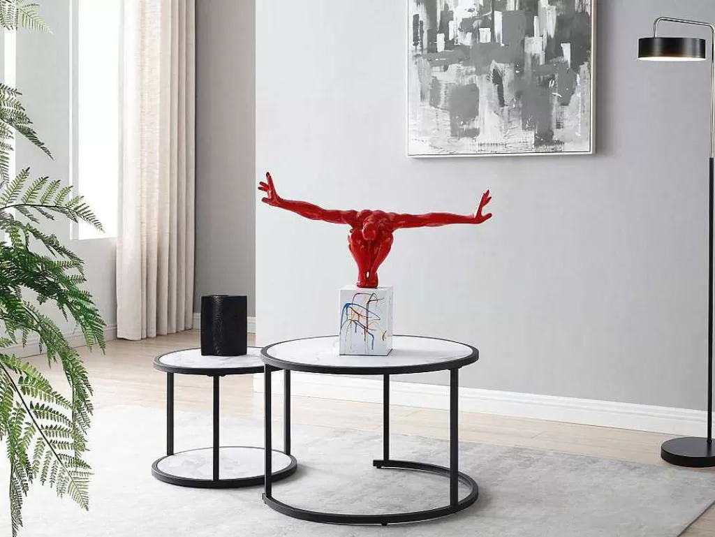 Estátua*OZAIA Grande Estátua Soledad Ii Em Resina - Comp.73 X Alt.57 Cm - Vermelho