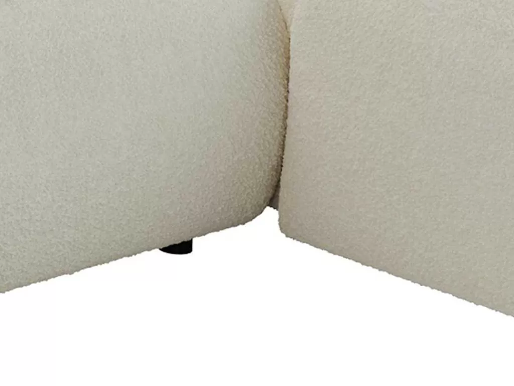 Promoções Sofás & Poltronas*Maison Céphy Grande Sofá De Canto Panorâmico Tecido Boucle Branco - Pogni De Maison Cephy