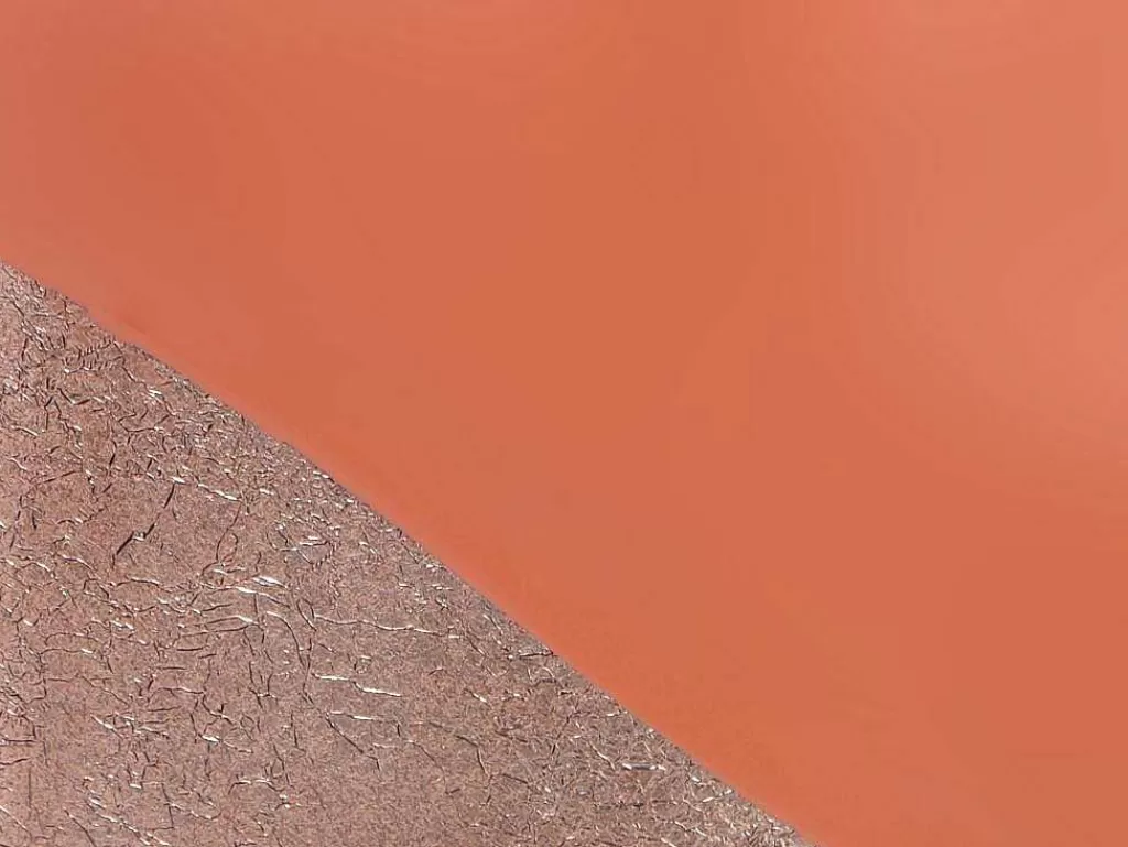 Objeto De Decoração Interior*OZAIA Grande Vaso Em Metal Esmaltado D. 30 X A. 82 Cm Terracota E Folha Acobreada - Perlin