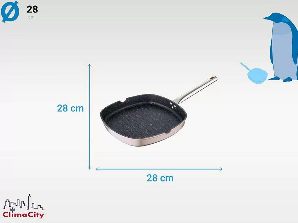 Louça E Utensílios De Cozinha*Purline Grelha / Assadeira De Alum?Nio Forjado De 28 Cm Com Revestimento Antiaderente