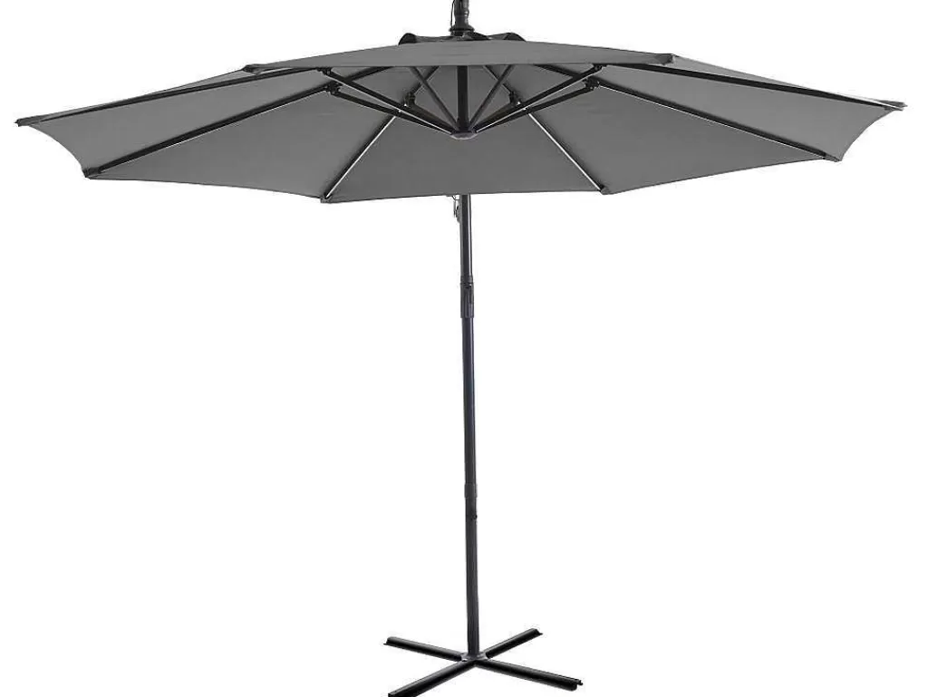 Guarda Sol*MYLIA Guarda-Sol Articulado Redondo Cinzento Em Aco Com Leds D. 2,93 M - Pocota