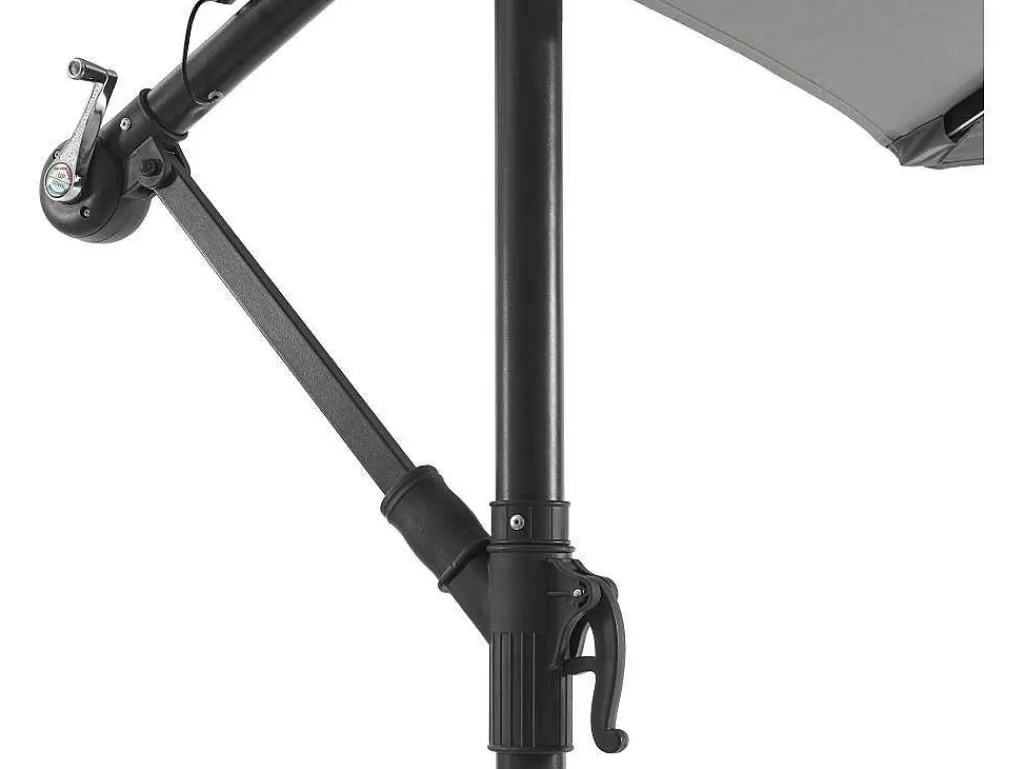 Guarda Sol*MYLIA Guarda-Sol Articulado Redondo Cinzento Em Aco Com Leds D. 2,93 M - Pocota