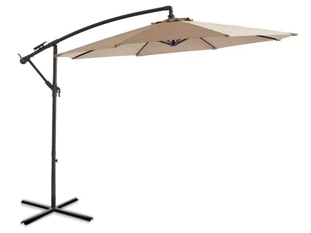 Guarda Sol*MYLIA Guarda-Sol Articulado Redondo Taupe Em Aco Com Leds D. 2,93 M - Pocota