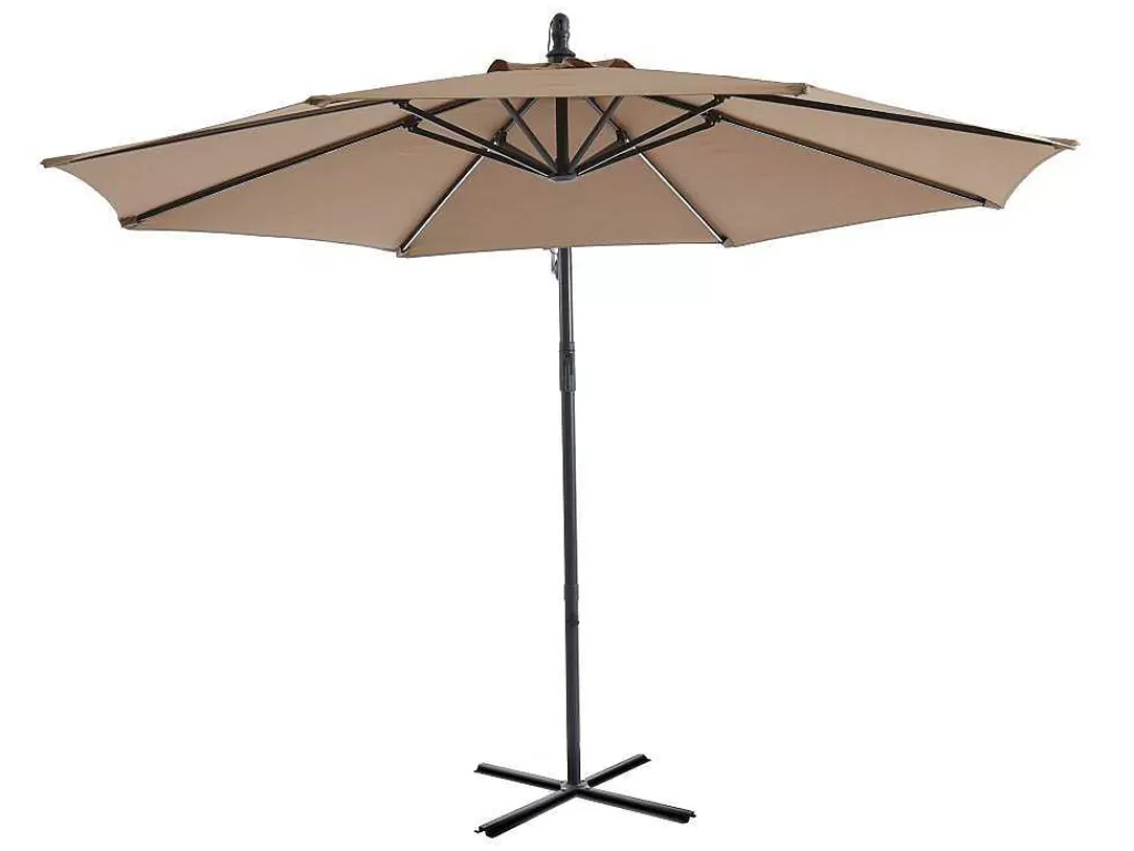 Guarda Sol*MYLIA Guarda-Sol Articulado Redondo Taupe Em Aco Com Leds D. 2,93 M - Pocota