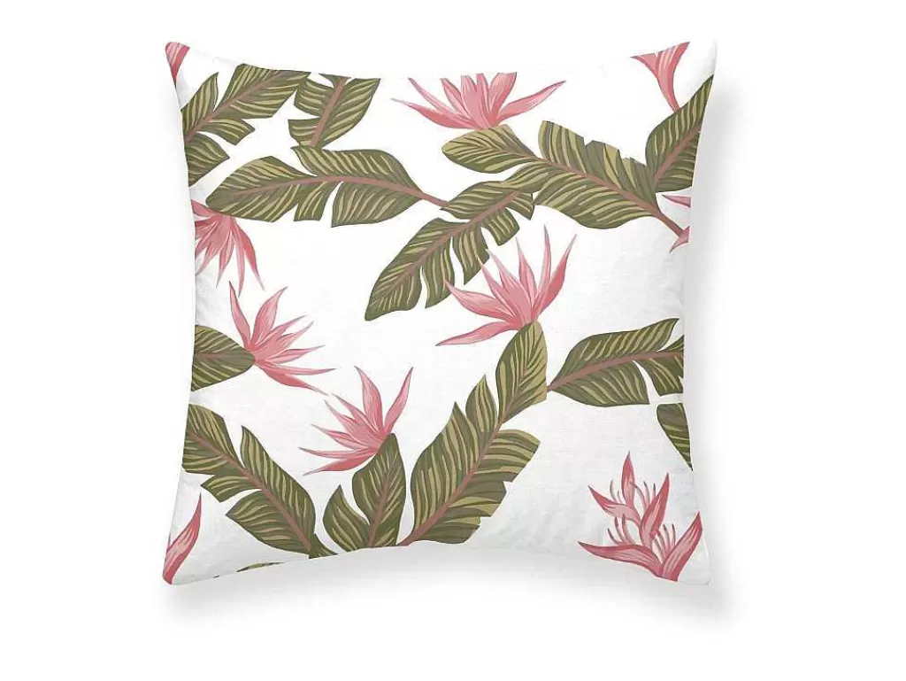 Têxtil De Casa*Purline Housse De Coussin 100% Coton 1 Piece Blanc A Motifs Floraux 50X50