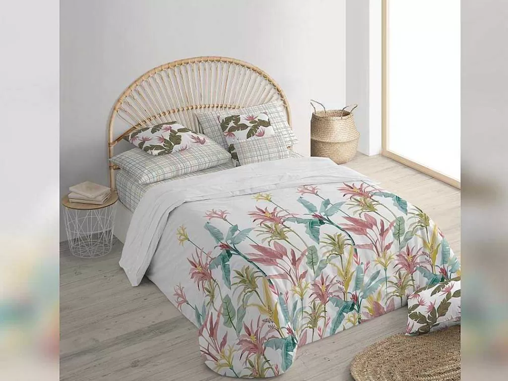 Têxtil De Casa*Purline Housse De Coussin 100% Coton 1 Piece Blanc A Motifs Floraux 50X50