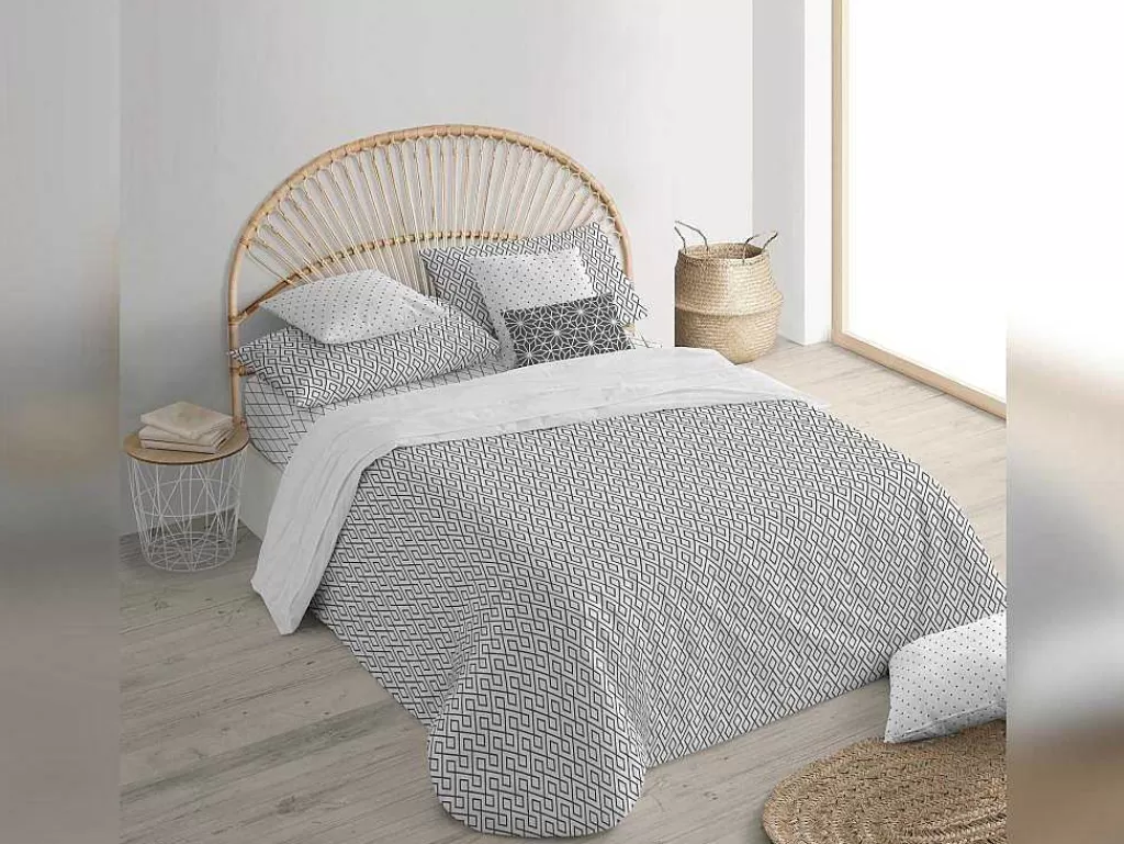 Têxtil De Casa*Purline Housse De Coussin 100% Coton 1 Piece Gris Imprime Geometrique 30X50