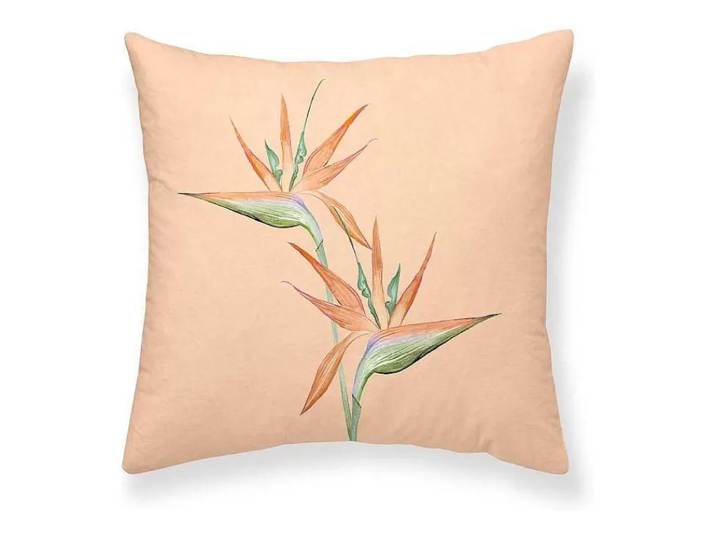 Têxtil De Casa*Purline Housse De Coussin 100% Coton 1 Piece Rose Saumon A Fleurs 50X50