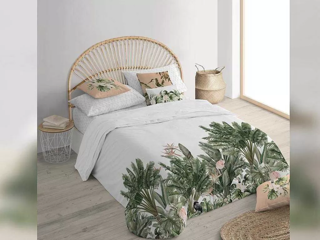 Têxtil De Casa*Purline Housse De Coussin 100% Coton 1 Piece Rose Saumon A Fleurs 50X50