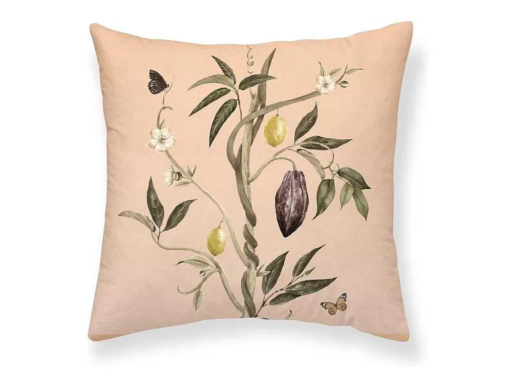 Têxtil De Casa*Purline Housse De Coussin 100% Coton 1 Piece Saumon Imprime Tropical 50X50