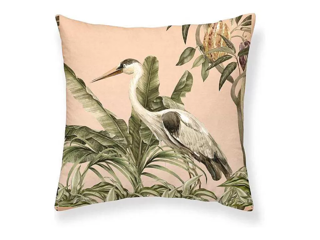 Têxtil De Casa*Purline Housse De Coussin 100% Coton 1 Piece Saumon Imprime Tropical 50X50
