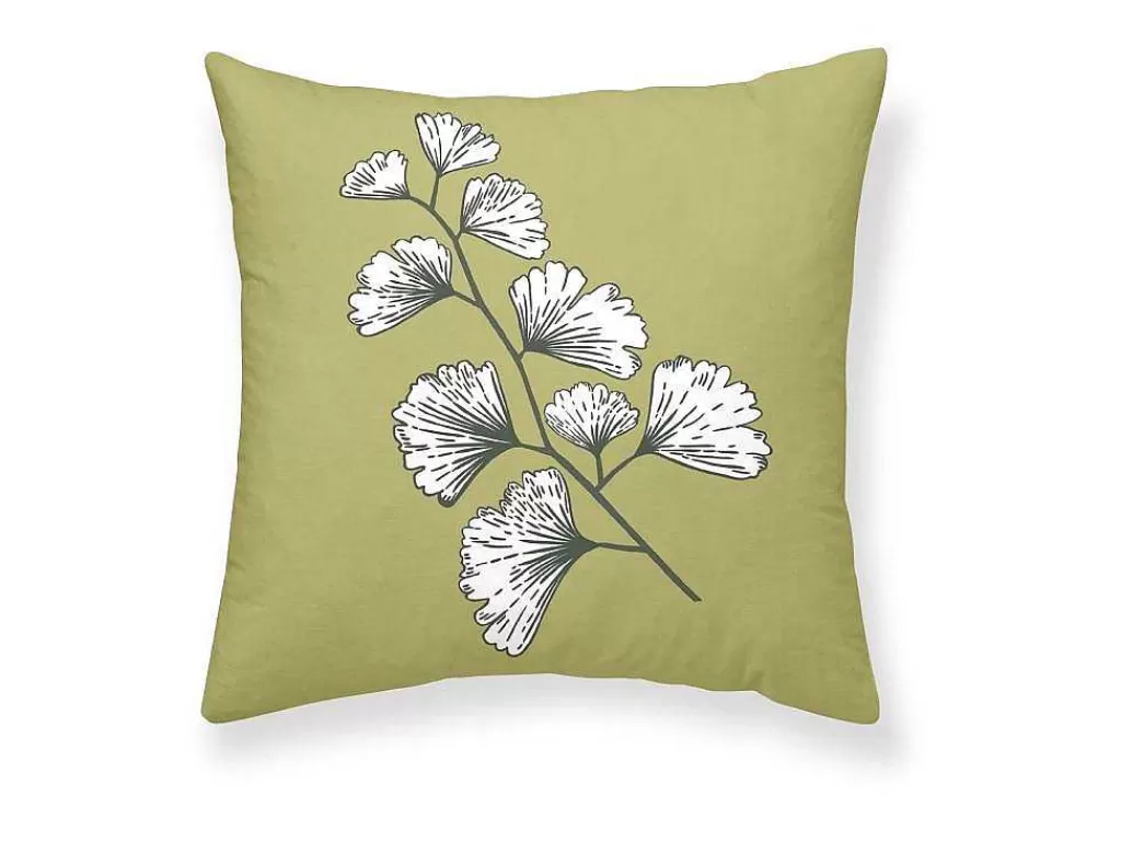 Têxtil De Casa*Purline Housse De Coussin 100% Coton 1 Piece Vert A Motifs Vegetaux 50X50