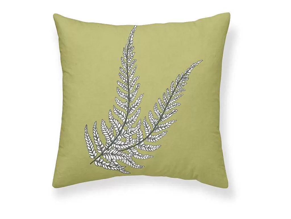 Têxtil De Casa*Purline Housse De Coussin 100% Coton 1 Piece Vert A Motifs Vegetaux 50X50