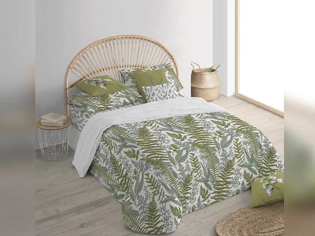 Têxtil De Casa*Purline Housse De Coussin 100% Coton 1 Piece Vert A Motifs Vegetaux 50X50