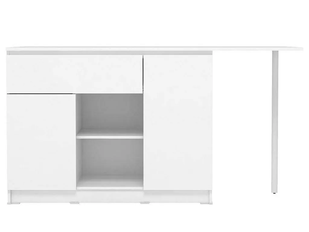 Ilha De Cozinha*Vente-unique Ilha Central De Cozinha Com 2 Portas, 1 Gaveta E 2 Nichos, Branco - Tunori