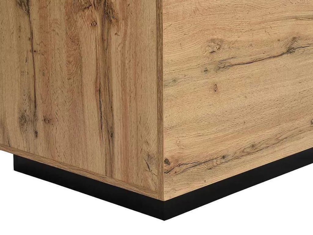 Ilha De Cozinha*Vente-unique Ilha Central De Cozinha Com 2 Portas E 1 Nicho Em Mdf, Natural E Preto - Corelina