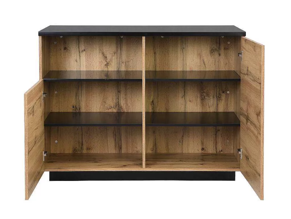 Ilha De Cozinha*Vente-unique Ilha Central De Cozinha Com 2 Portas E 1 Nicho Em Mdf, Natural E Preto - Corelina