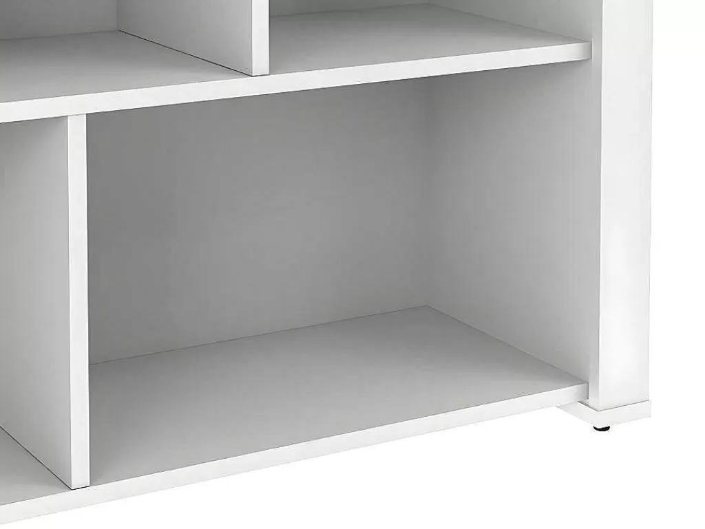 Promoções Sala*Vente-unique Ilha Central De Cozinha Com Espacos De Arrumação 7 Nichos Cor Branco E Cinza Cimento - Opole