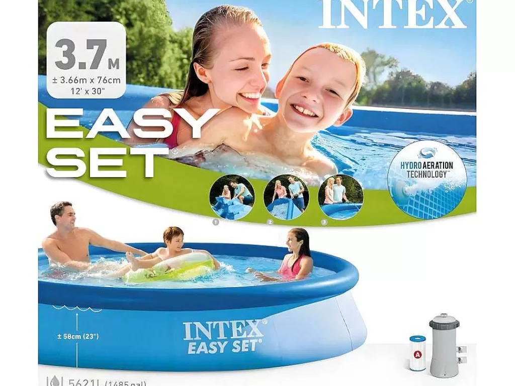 Piscina*Intex 28132Np - Piscina Redonda Easy Set Com Bomba Filtro, 366X76 Cm