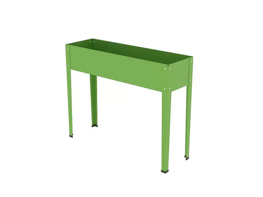 Floreira*Vente-unique Jardineira Com Pernas Em Aco Verde C100 X L30 X A80 Cm - Ygos