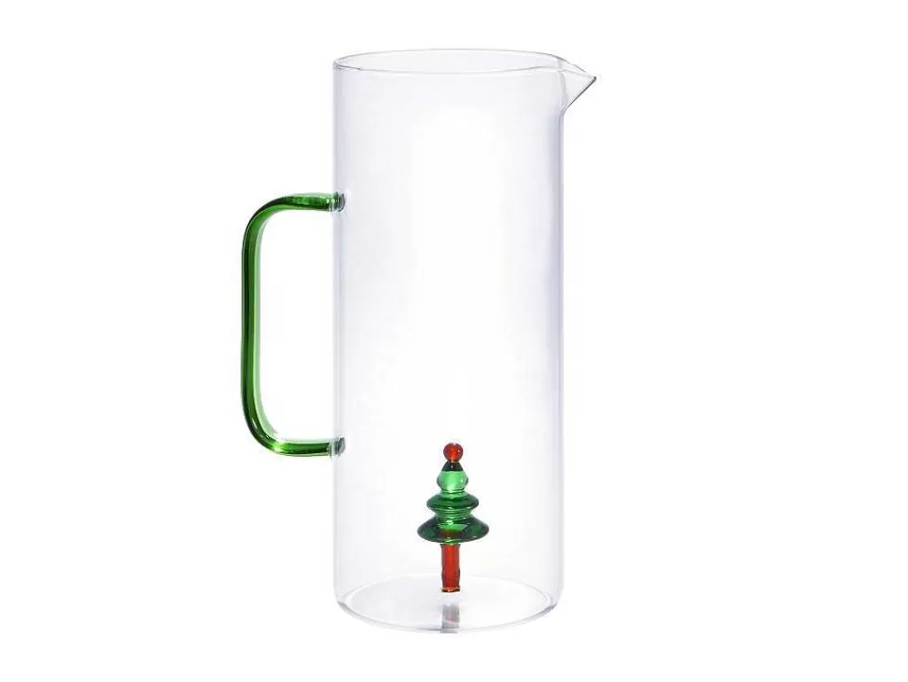 Louça E Utensílios De Cozinha*OZAIA Jarro Com Arvore De Natal Em Vidro Transparente E Verde D.14,5 X A.24 - Mannie