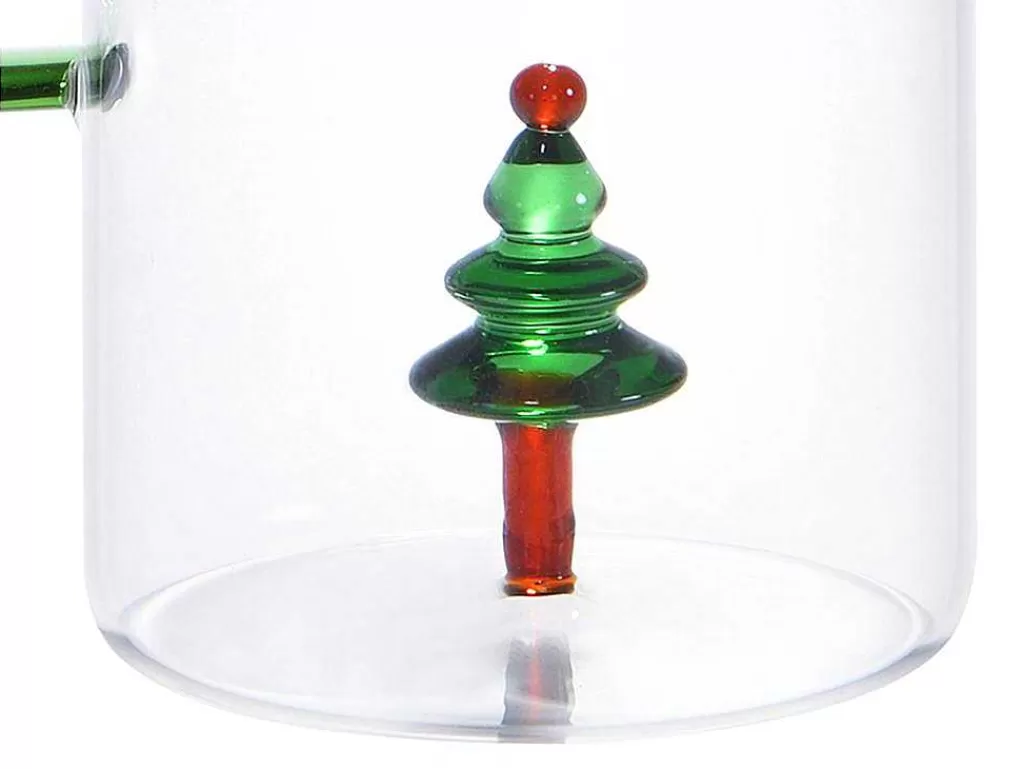 Louça E Utensílios De Cozinha*OZAIA Jarro Com Arvore De Natal Em Vidro Transparente E Verde D.14,5 X A.24 - Mannie